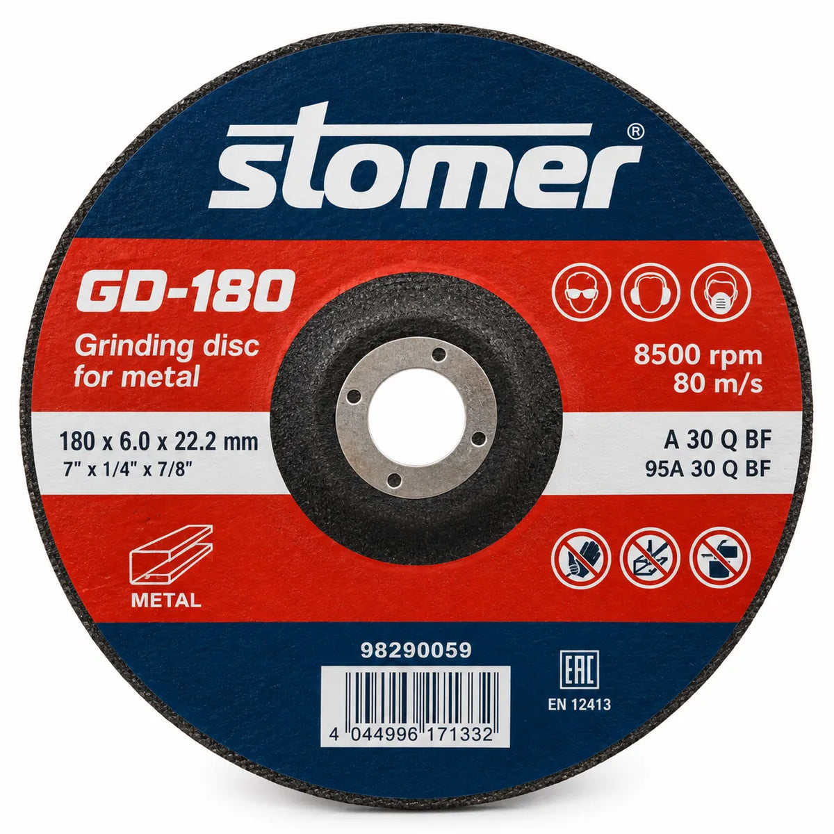 Stomer GD-180 metāla slīpēšanas disks, 180 mm